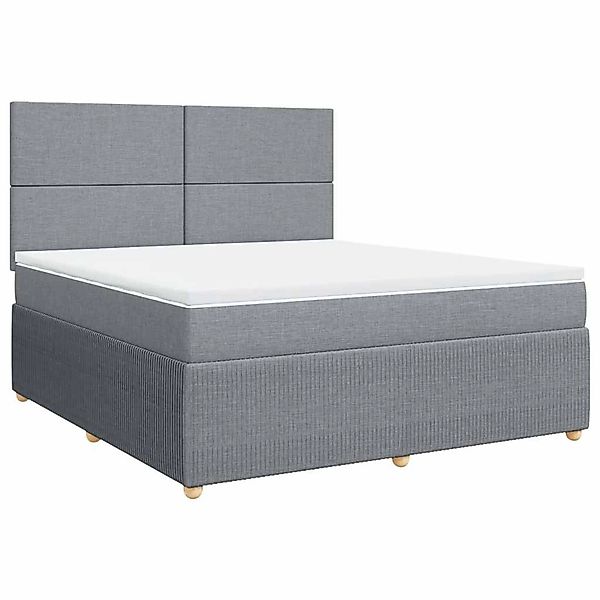 vidaXL Boxspringbett mit Matratze Hellgrau 180x200 cm Stoff 3294428 günstig online kaufen