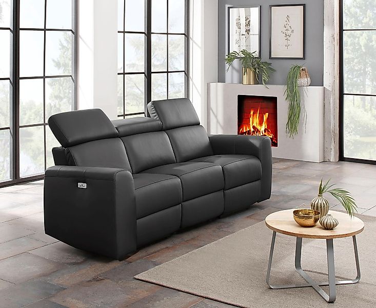 Home affaire 3-Sitzer »Sentrano« auch mit elektrischer Funktion mit USB-Ans günstig online kaufen