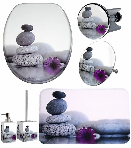 Sanilo Badaccessoire-Set "Energy Stones" WC-Sitz, Badteppich, Stöpsel, Seif günstig online kaufen