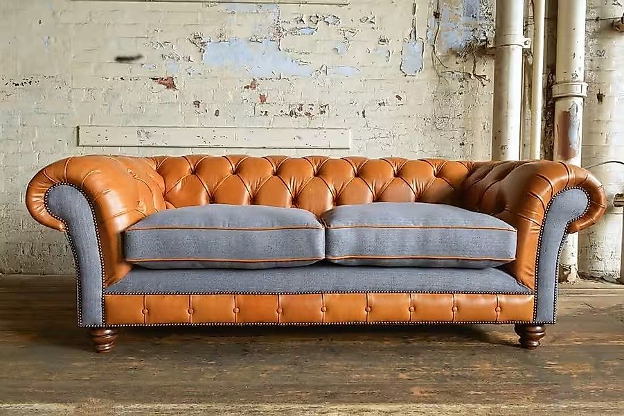 Xlmoebel Chesterfield-Sofa Neues Designer-Sofa Chesterfield mit 3 Sitzplätz günstig online kaufen