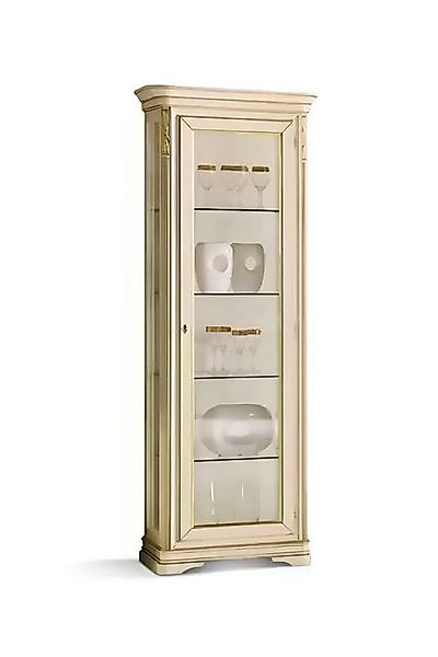 Xlmoebel Vitrine Klassische Beige Wohnzimmer-Vitrine mit Schränken und Anri günstig online kaufen