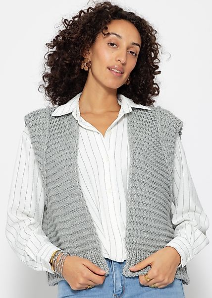 SASSYCLASSY Strickweste Strickweste Damen mit strukturierten günstig online kaufen