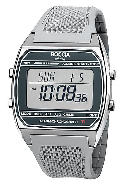 Boccia Digitaluhr Digital Armbanduhr Titan Grau günstig online kaufen