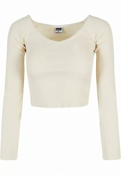 URBAN CLASSICS Langarmshirt Damen Ladies Short Rib Wide V-Neck Longsleeve ( günstig online kaufen