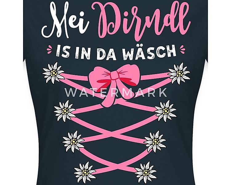 Spreadshirt T-Shirt Dirndl Spruch Mit Blumen Und Bindeoptik Frauen T-Shirt günstig online kaufen