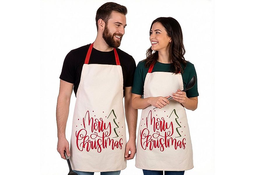 BRUBAKER Kochschürze Schürze - Merry Christmas - Weihnachten - Unisex Küche günstig online kaufen