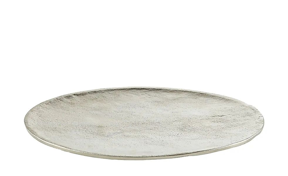 HOME STORY Deko Teller   ¦ silber ¦ Aluminium ¦ Maße (cm): H: 1,5  Ø: 30 Ac günstig online kaufen