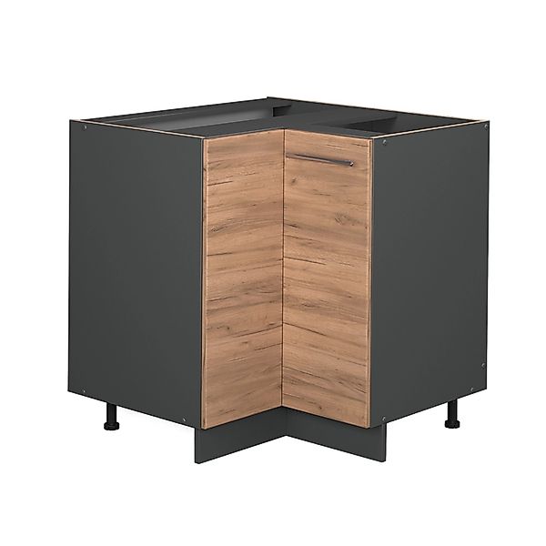 Vicco Eckunterschrank Fame-Line, Goldkraft Eiche/Anthrazit, 80.5 cm ohne Ar günstig online kaufen