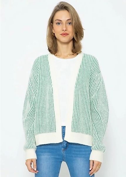 SASSYCLASSY Cardigan Oversize 2-farbig gerippter Cardigan günstig online kaufen