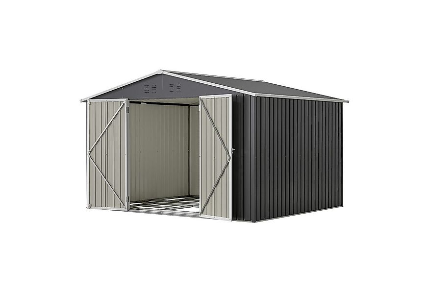 Thanaddo Gartenhaus Metall Gerätehaus Geräteschuppen Inkl. Metallfundament, günstig online kaufen