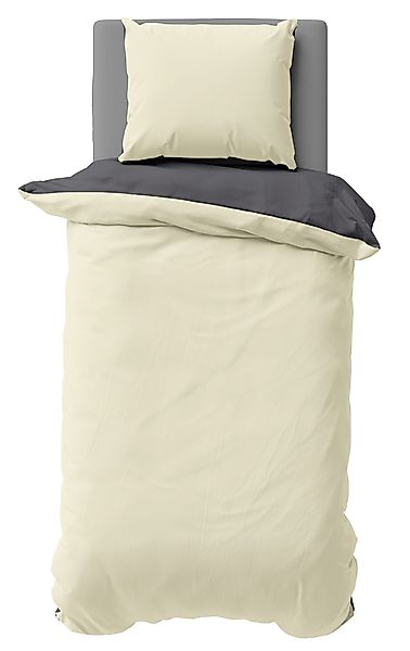 One Home Bettwäsche Doubleface, Biber, 2 teilig, Uni Wende, kuschelig flaus günstig online kaufen