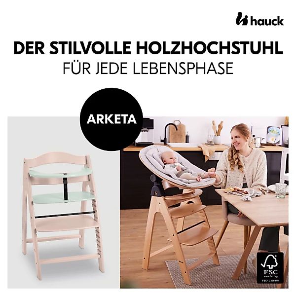 Hauck Hochstuhl »Arketa, Beech Whitewashed Mint« günstig online kaufen
