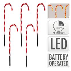 ToCi LED-Lichterkette Gartenstecker LED Zuckerstangen Weihnachts günstig online kaufen