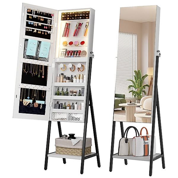 LVSOMT Schmuckschrank mit LED Beleuchtung, 3 günstig online kaufen