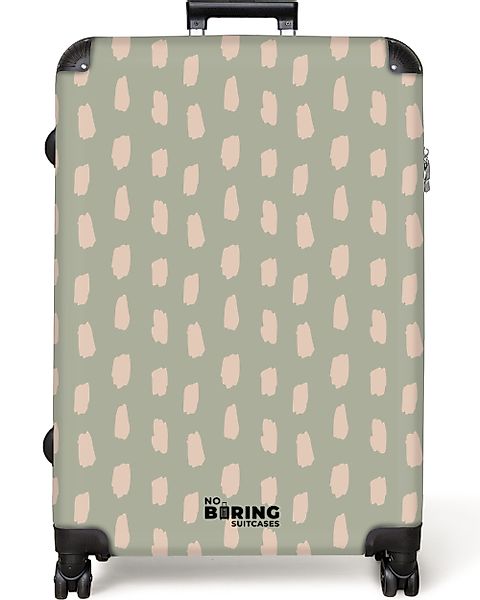 NoBoringSuitcases.com© Hartschalen-Trolley Grün mit beigen Flecken günstig online kaufen
