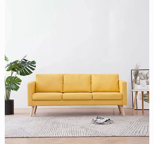 vidaXL Sofa, 3-Sitzer-Sofa Stoff Gelb günstig online kaufen