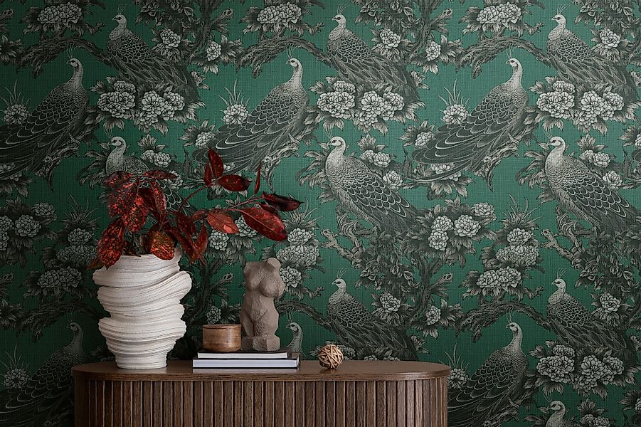 A.S. Création Vliestapete mit Palmenmuster in Grau und Metallic 10,05 m x 0 günstig online kaufen