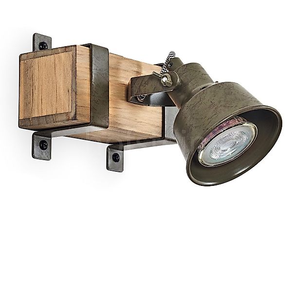 hofstein Wandleuchte Wandlampe aus Metall/Holz in günstig online kaufen