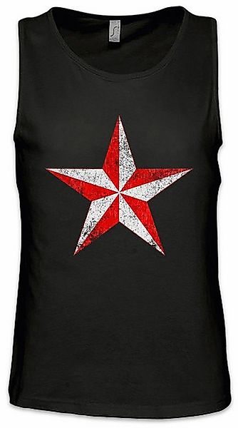 Urban Backwoods Tanktop Red & White Vintage Nautical Star Ärmelloses T-Shir günstig online kaufen