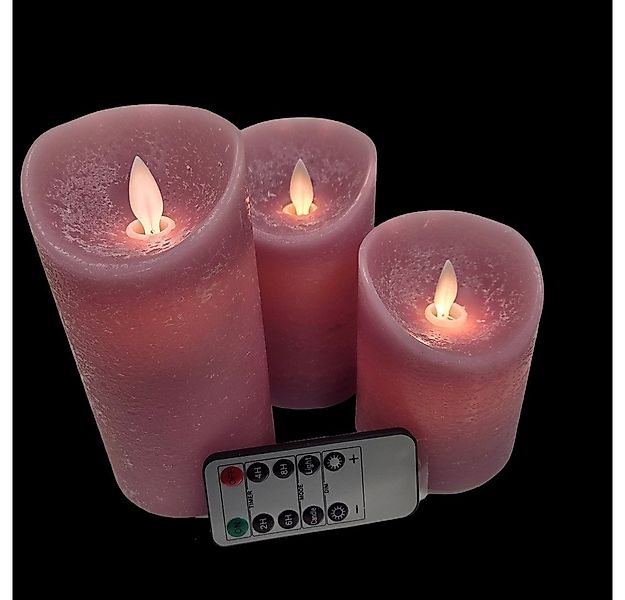 BY PEHA LED-Kerze MB-20184 3er LED Echtwachskerzen lavendel FB Timer Dimmer günstig online kaufen