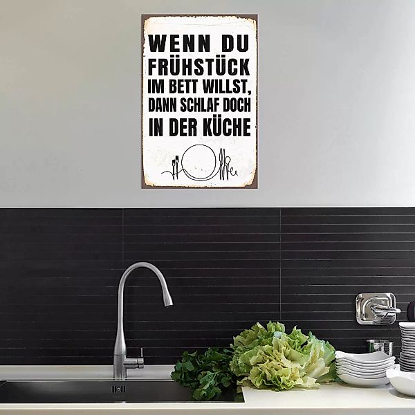 queence Metallbild "Frühstück im Bett", Schriftzüge, (1 St.) günstig online kaufen