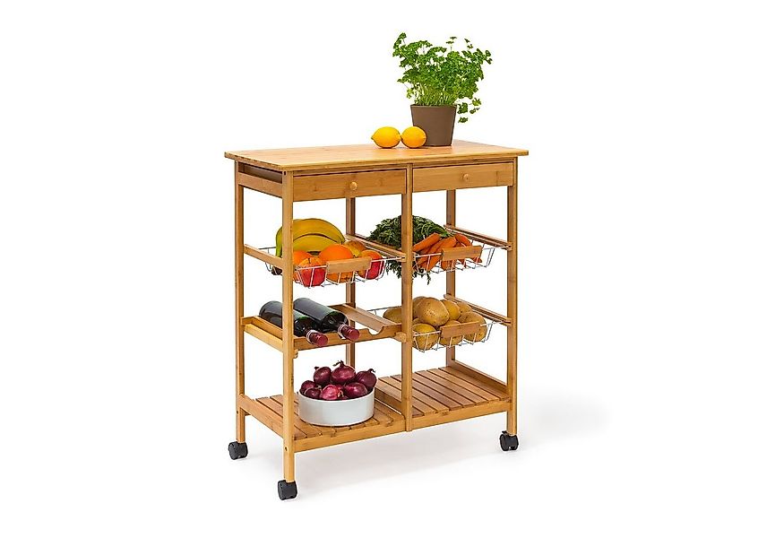 relaxdays Küchenwagen Küchenrollwagen JAMES XXL mit 3 Körben günstig online kaufen