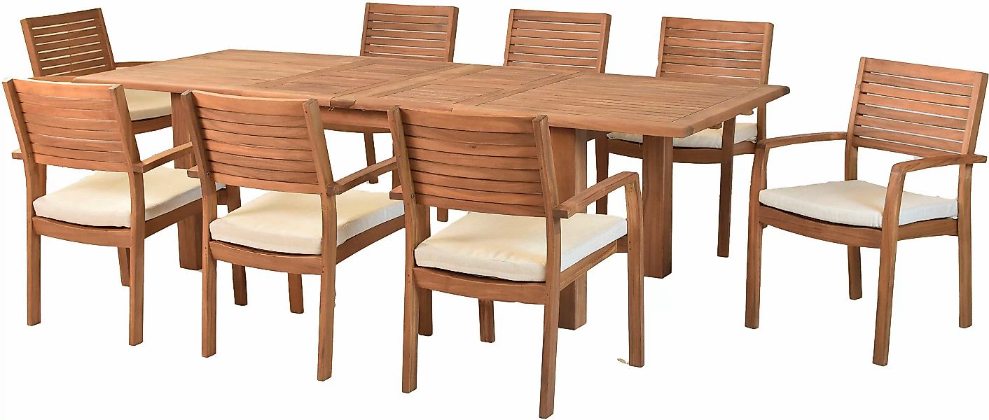 MERXX Garten-Essgruppe ""Batavia"", (Set, 17 tlg., Tisch doppelt ausziehbar günstig online kaufen