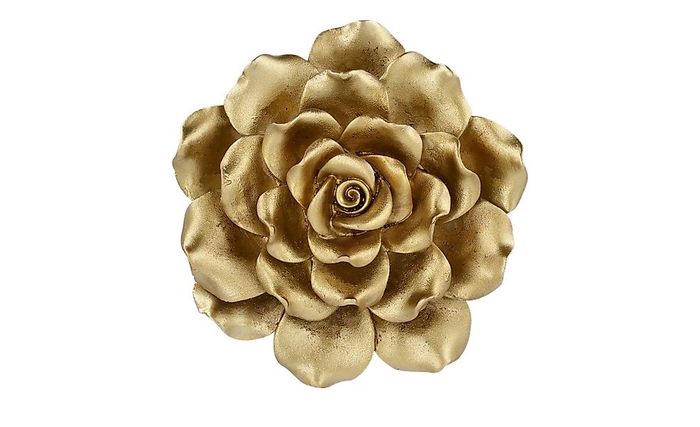 Wanddekoration Blume ¦ gold ¦ Polyresin (Kunstharz) ¦ Maße (cm): T: 5  Ø: 1 günstig online kaufen