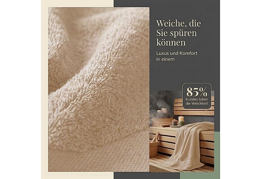 Komfortec Handtuch Set aus 100% Baumwolle, 4 Handtücher 50x100 cm und 4 Bad günstig online kaufen