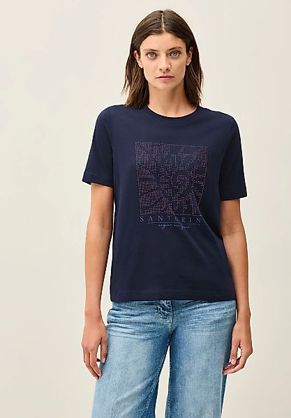 CECIL Langarmshirt – Kurzarmshirt mit Schmuckstein-Artwork und Rundhalsauss günstig online kaufen