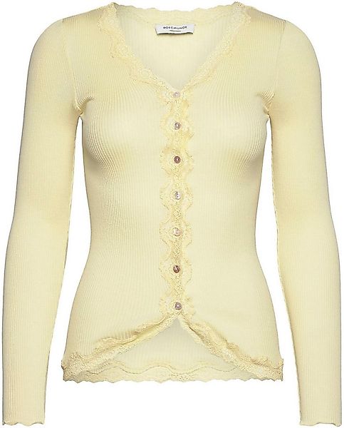 rosemunde Strickjacke Babette Silk Cardigan Vintage-Spitzenbesatz, Perlmutt günstig online kaufen