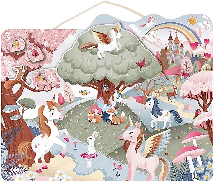 speedy monkey Konturenpuzzle Magnetische Puzzle Einhorn, 48 Puzzleteile, FS günstig online kaufen