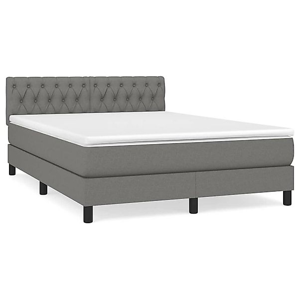 Vidaxl Boxspringbett Mit Matratze Dunkelgrau 140x200 Cm Stoff günstig online kaufen