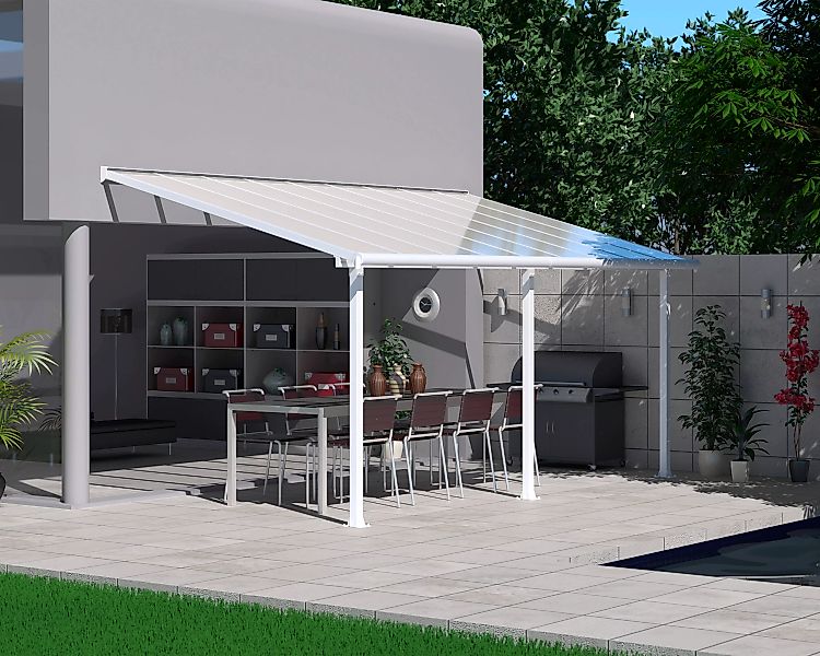 Palram - Canopia  Olympia 3 x 5.5 Terrassenüberdachung Weiß klar günstig online kaufen
