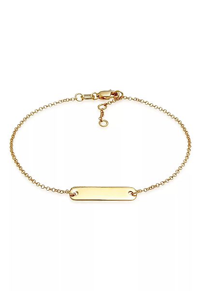 Elli Premium Armband "ID-Armband mit gravierbarer Platte 375 Gelbgold" günstig online kaufen
