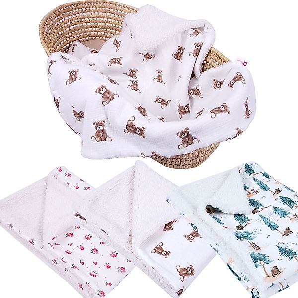 BabyLux Kinderbettdecke Musselin & Teddy Kuscheldecke günstig online kaufen