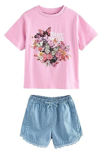 Next Jeansshorts T-Shirt mit Schmetterling und Denim-Shorts im Set (2-tlg) günstig online kaufen