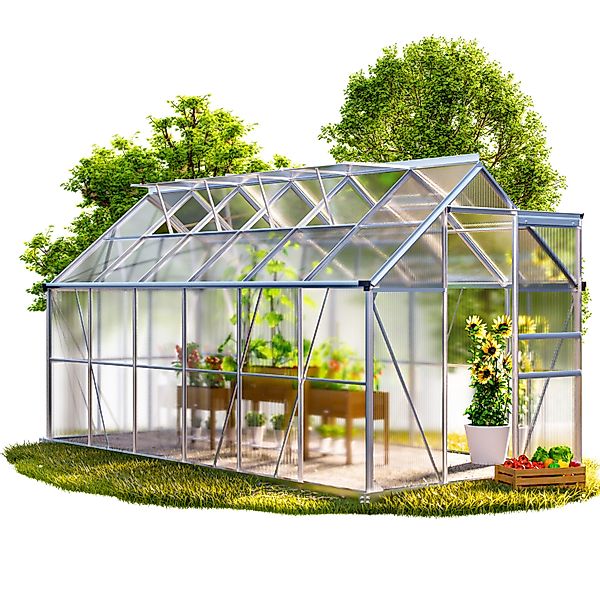 Gardebruk Gewächshaus, Aluminium 7,2m² 380x190cm inkl. günstig online kaufen