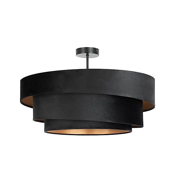 Lindby Deckenlampe Jusari 9639633 Modern in Schwarz aus Textil 3-flammig E2 günstig online kaufen