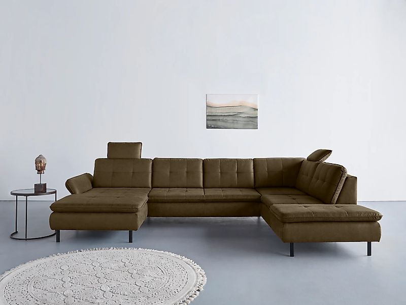 Home affaire Wohnlandschaft "Birkholm U-Form" Armlehnverstellung, auch in E günstig online kaufen