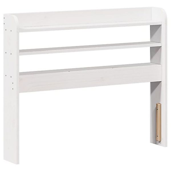 vidaXL Bett, Kopfteil mit Ablagen Weiß 75 cm Massivholz Kiefer günstig online kaufen
