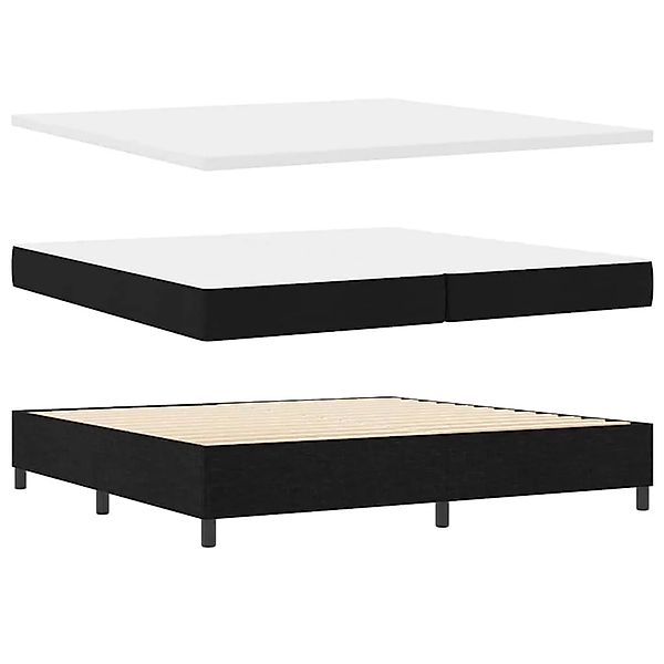 vidaXL Boxspringbett Schwarz 200 x 200 cm Stoff & Holzwerkstoff 3344095 günstig online kaufen