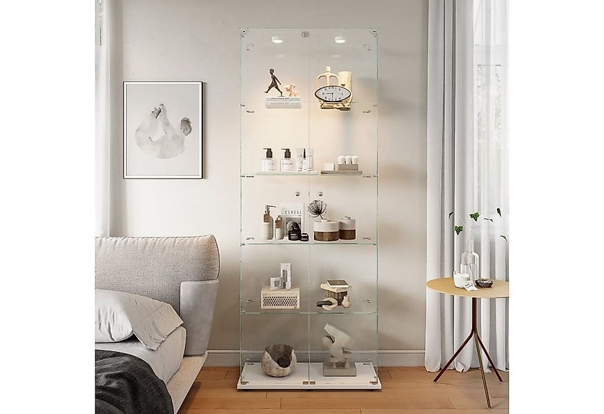 FUROKOY Glasvitrine Standvitrinen, Vitrine aus gehärtetem Glas (Set, 1-St., günstig online kaufen