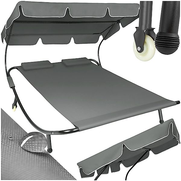 tectake Gartenliege Sonnenliege für 2 Personen, günstig online kaufen