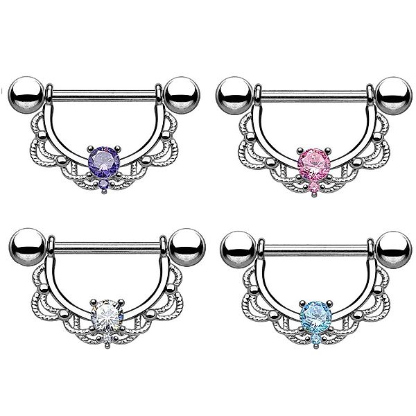 Taffstyle Intimpiercing Brustwarzenpiercing Intim beweglich Kristall günstig online kaufen