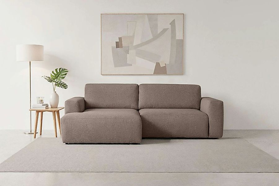 Home affaire Schlafsofa "Noord Schlafecksofa, Breite 250 cm" Cord, Struktur günstig online kaufen