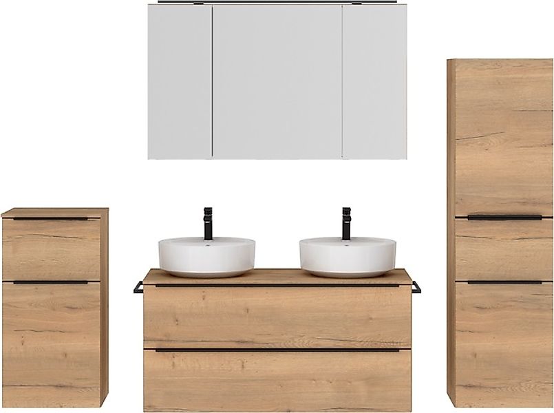 nobilia® Badmöbel-Set »Alvene«, (4 St., vormontiert, mit Soft-Close), inkl. günstig online kaufen