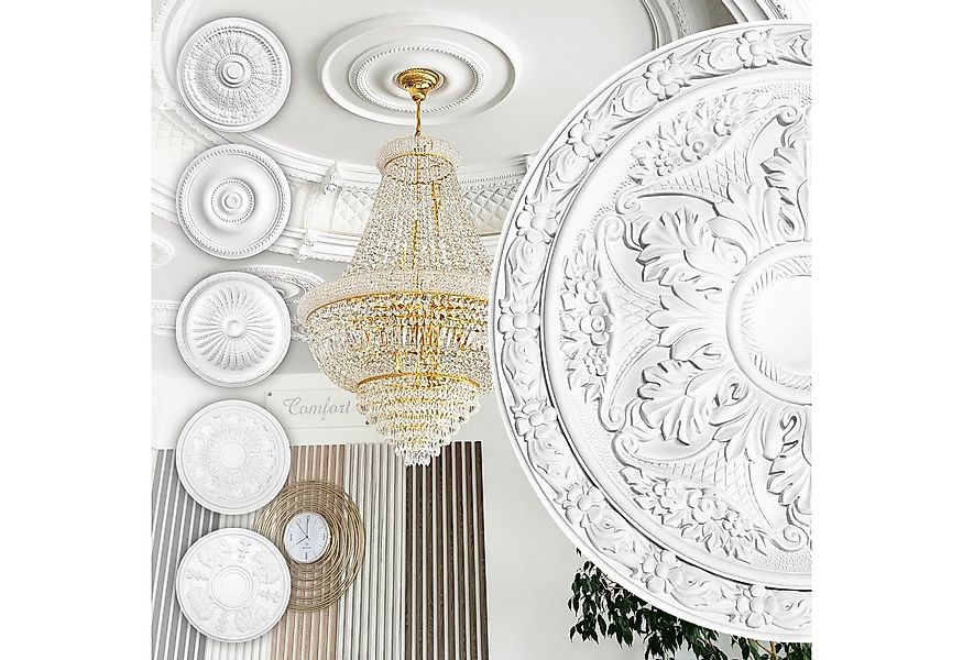 Hexim Perfect Wanddekoobjekt B3082 (Stuckrosette aus PU hartschaum, weiß, Z günstig online kaufen