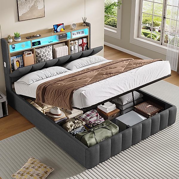 KIMENICH Polsterbett mit LED Beleuchtung und günstig online kaufen