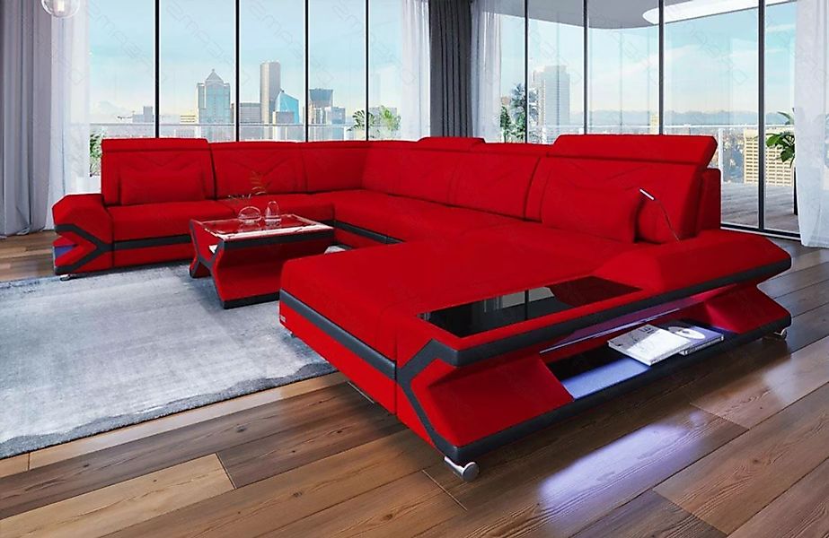 Sofa Dreams Wohnlandschaft Stoffsofa Polster Stoff Couch Napoli XXL U Form günstig online kaufen